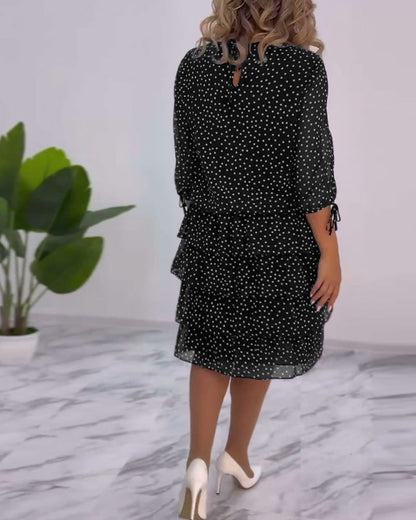 Chic Spot Ruffled Women's Dress