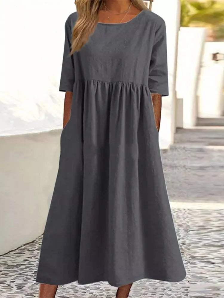 Women's Midi Casual Dress Loose Fit