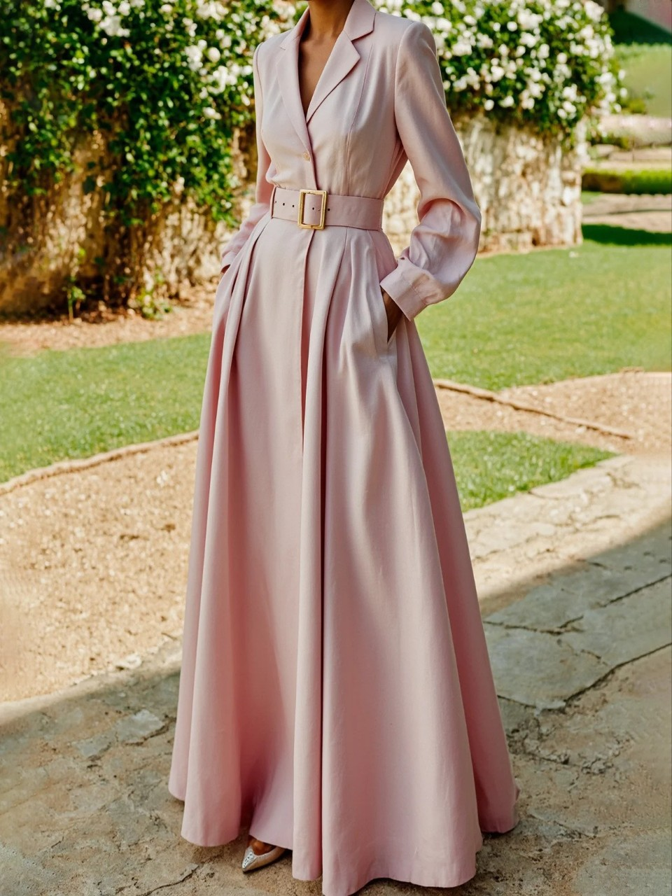 Lauren | Ladies Classic Waist Maxi Dress - VibreMode