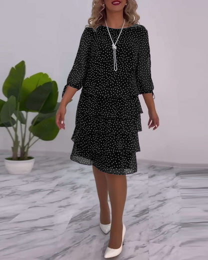 Chic Spot Ruffled Women's Dress