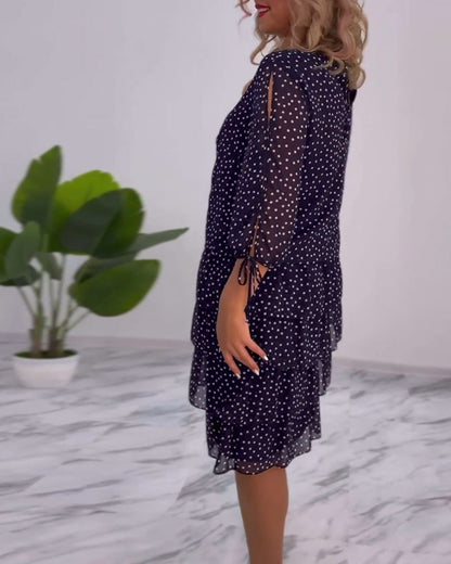 Chic Spot Ruffled Women's Dress