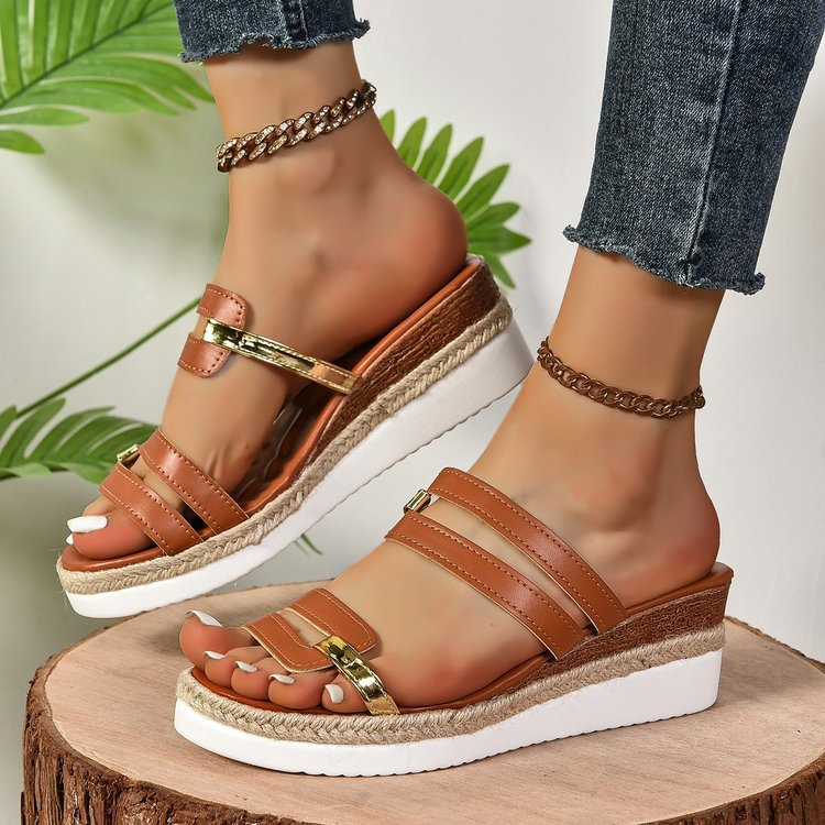 Women's Rhinestone Platform Sandals - VibreMode