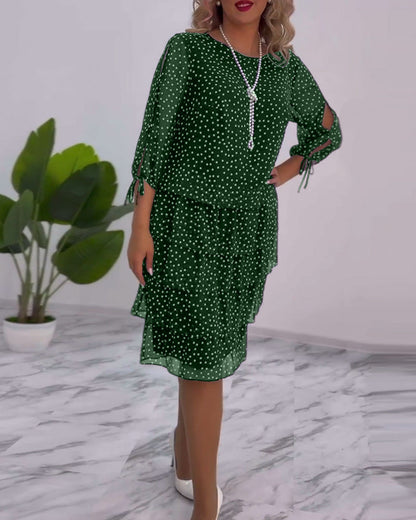 Chic Spot Ruffled Women's Dress