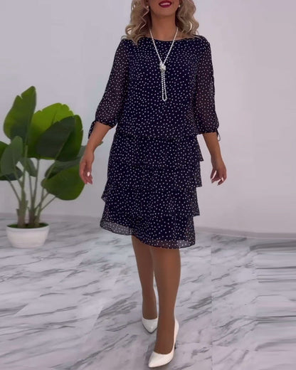 Chic Spot Ruffled Women's Dress - VibreMode