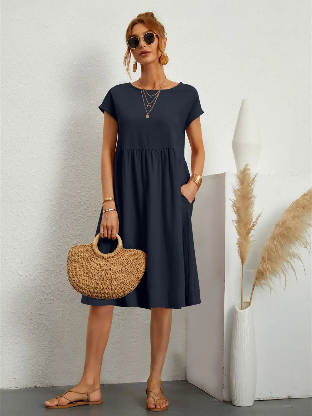Women's Casual Pocket Dress Everyday Comfort