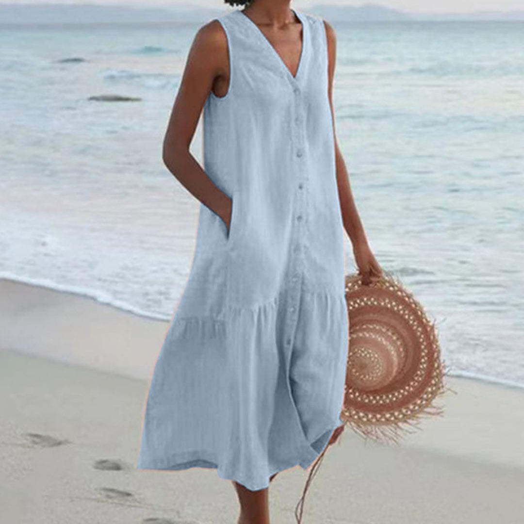 Lynne Women's Sleeveless Midi Dress - VibreMode