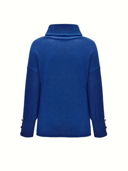 Women's Relaxed Fit Turtleneck Sweater Cozy Knit