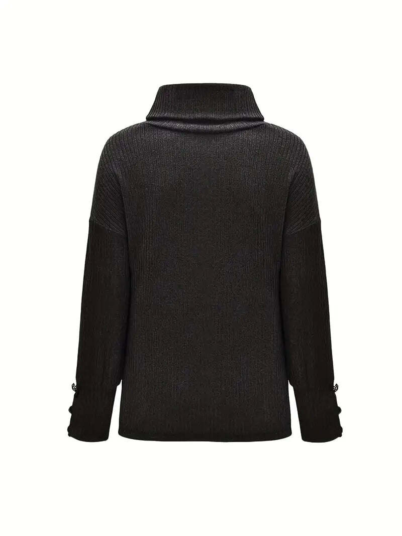 Women's Relaxed Fit Turtleneck Sweater Cozy Knit