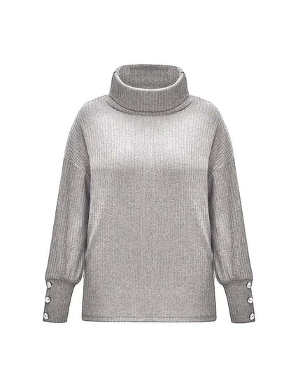 Women's Relaxed Fit Turtleneck Sweater Cozy Knit