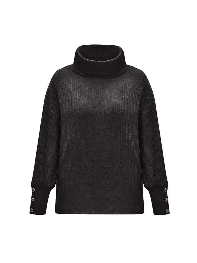 Women's Relaxed Fit Turtleneck Sweater Cozy Knit