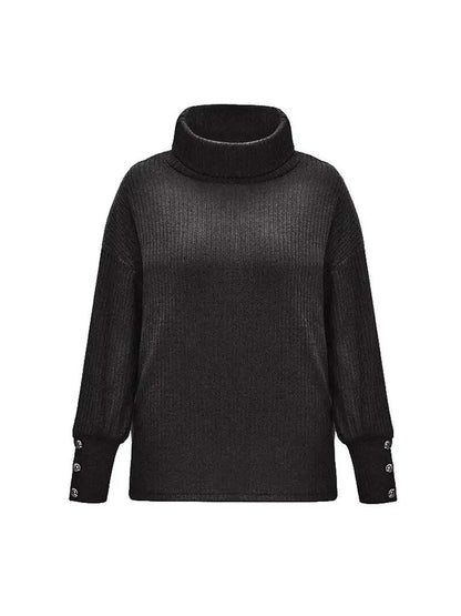Women's Relaxed Fit Turtleneck Sweater Cozy Knit