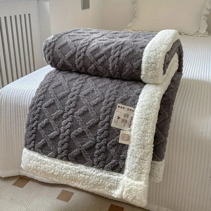 Sherpa Blanket Diamond Knit Throw