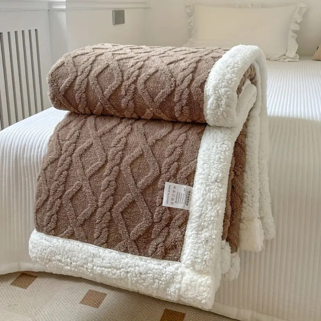 Sherpa Blanket Diamond Knit Throw