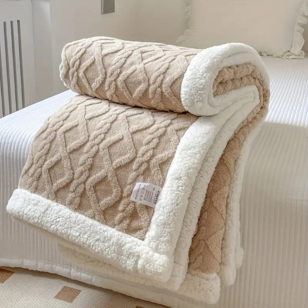 Sherpa Blanket Diamond Knit Throw