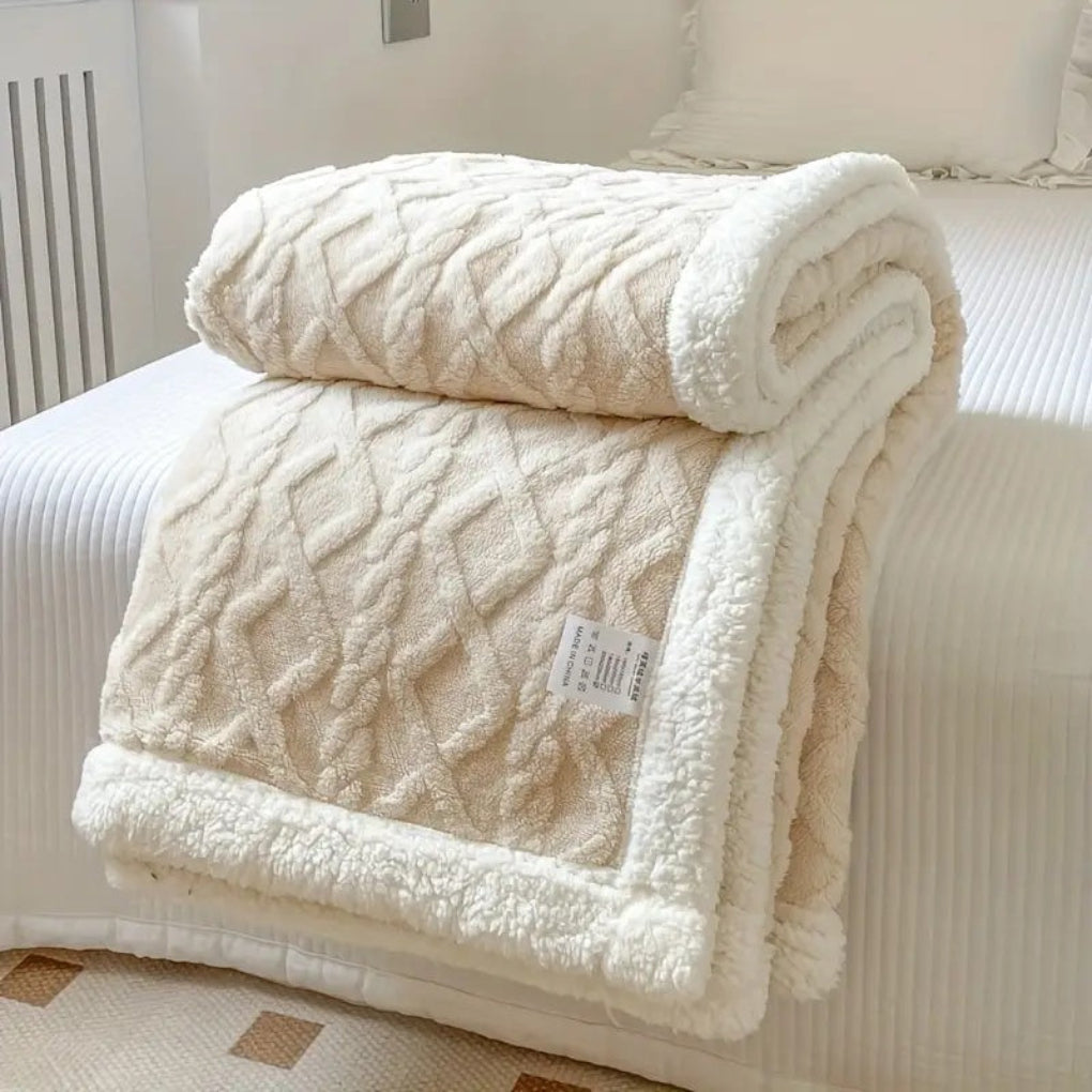 Sherpa Blanket Diamond Knit Throw