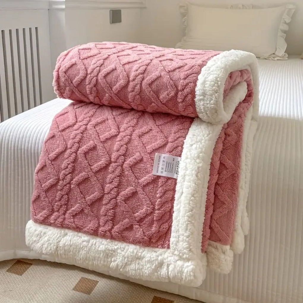 Sherpa Blanket Diamond Knit Throw