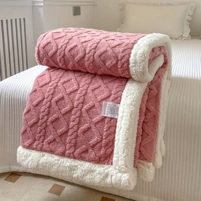 Sherpa Blanket Diamond Knit Throw