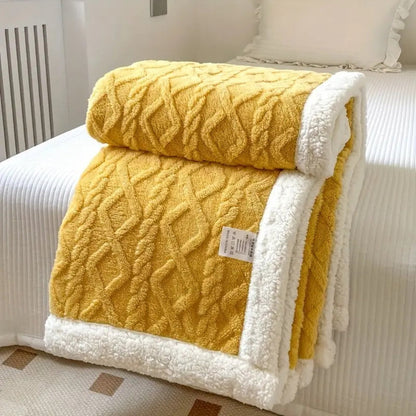 Sherpa Blanket Diamond Knit Throw