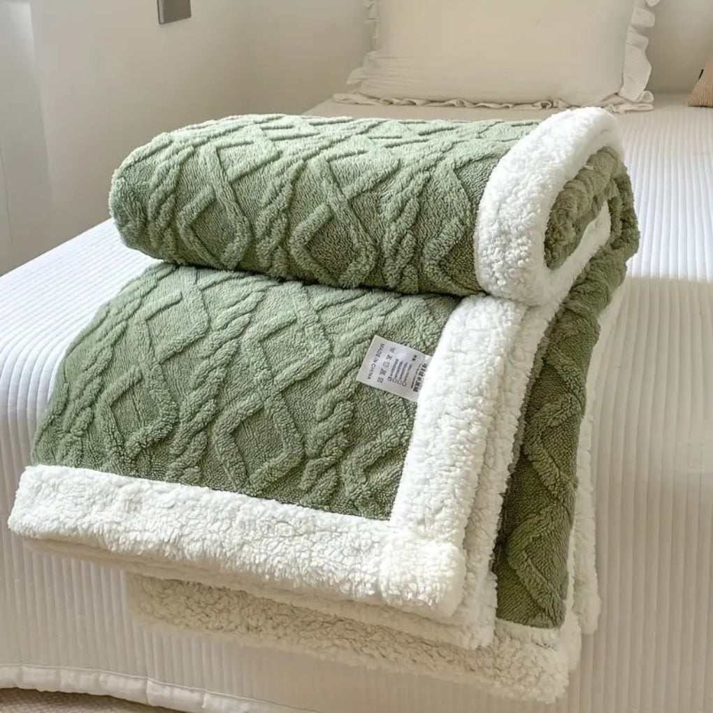Sherpa Blanket Diamond Knit Throw