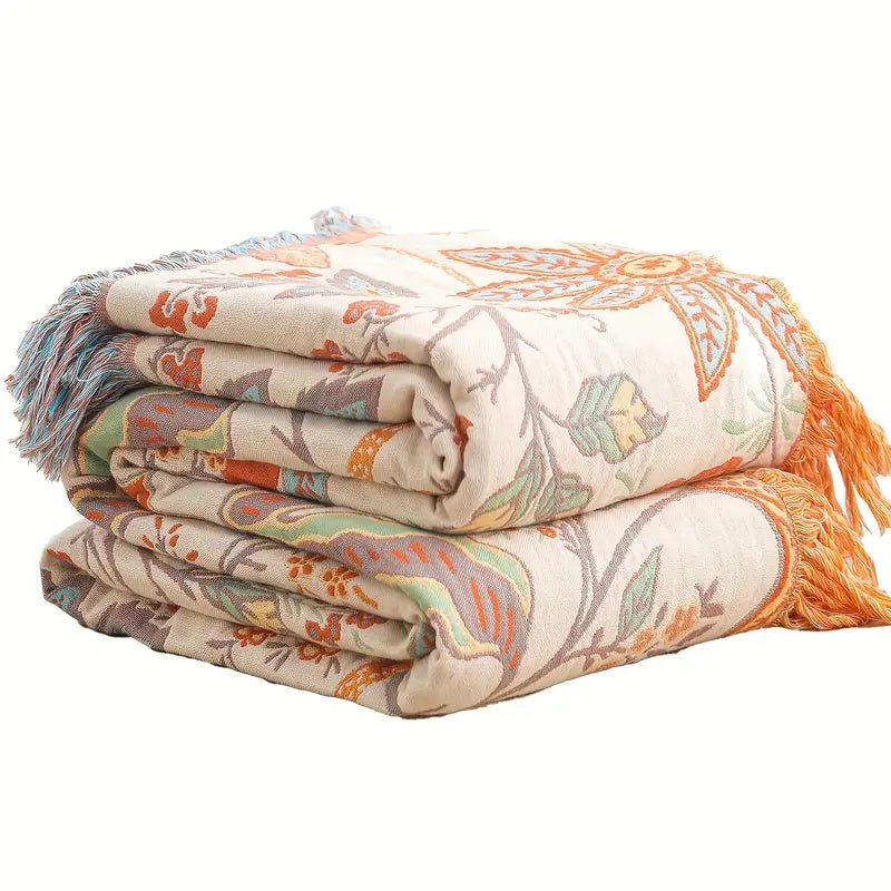 Boho Floral Blanket Soft Cozy Throw - VibreMode