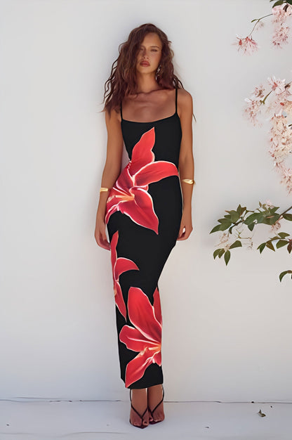 Classic Floral Knee Length Dress - VibreMode