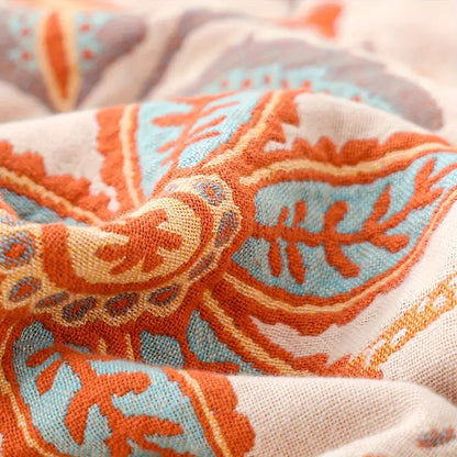 Boho Floral Blanket Soft Cozy Throw