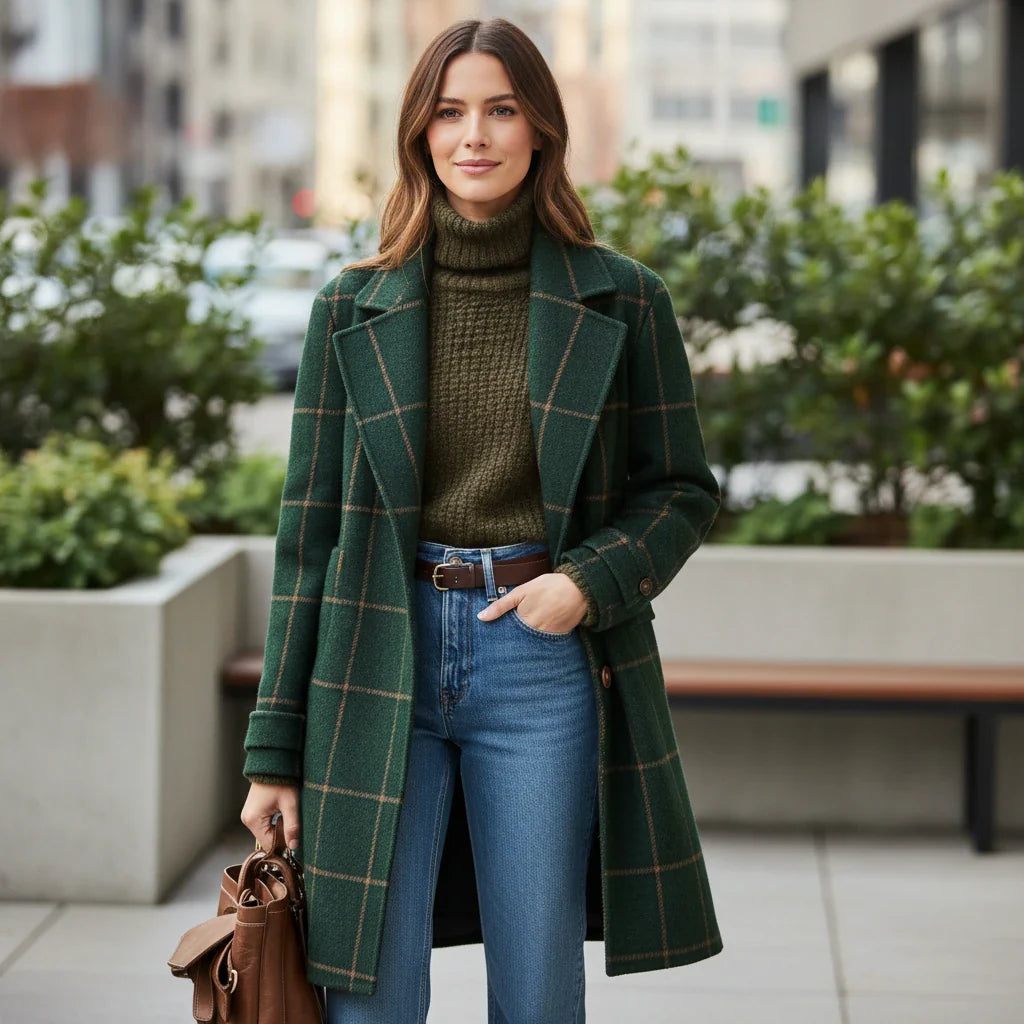 Timeless Plaid Long Winter Coat