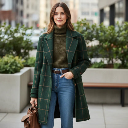 Timeless Plaid Long Winter Coat