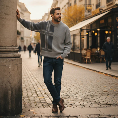 Classic Check Wool Pullover Sweater