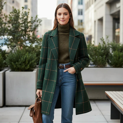 Timeless Plaid Long Winter Coat
