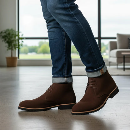 Traditional Leather Mens Ankle Boots - VibreMode