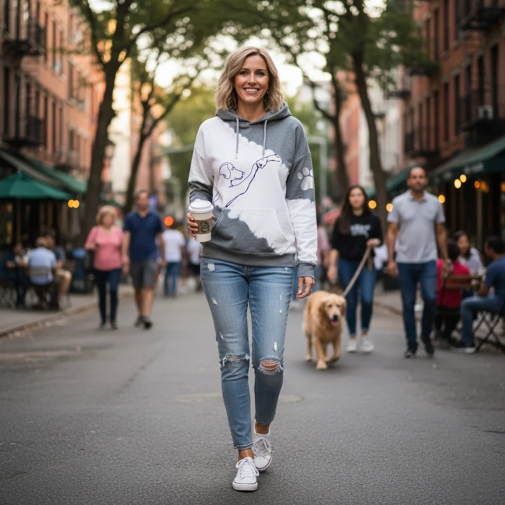 Cute Animal Print Ladies Hooded Sweatshirt