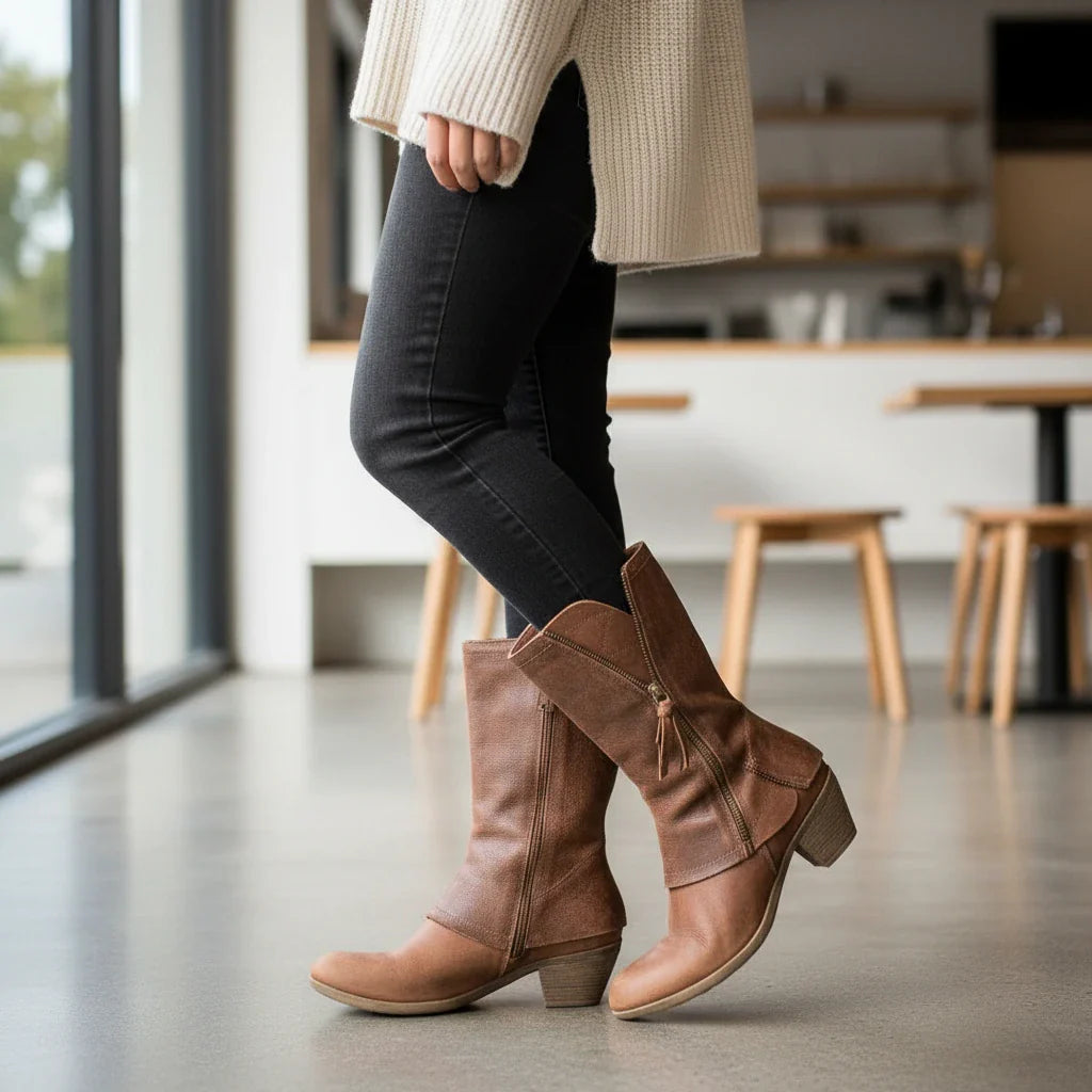 Rugged Lace Up Ankle Boots - VibreMode