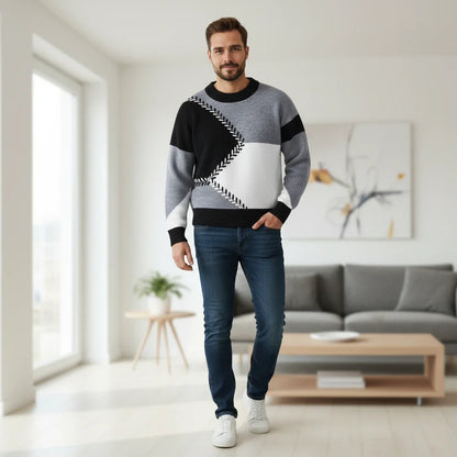 Multicolor Cable Knit Sweater