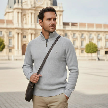 Men's Crew Neck Wool Pullover Sweater - VibreMode