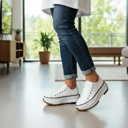 Fabric Low Top Casual Lace Sneakers
