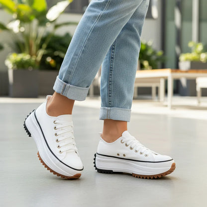 Fabric Low Top Casual Lace Sneakers