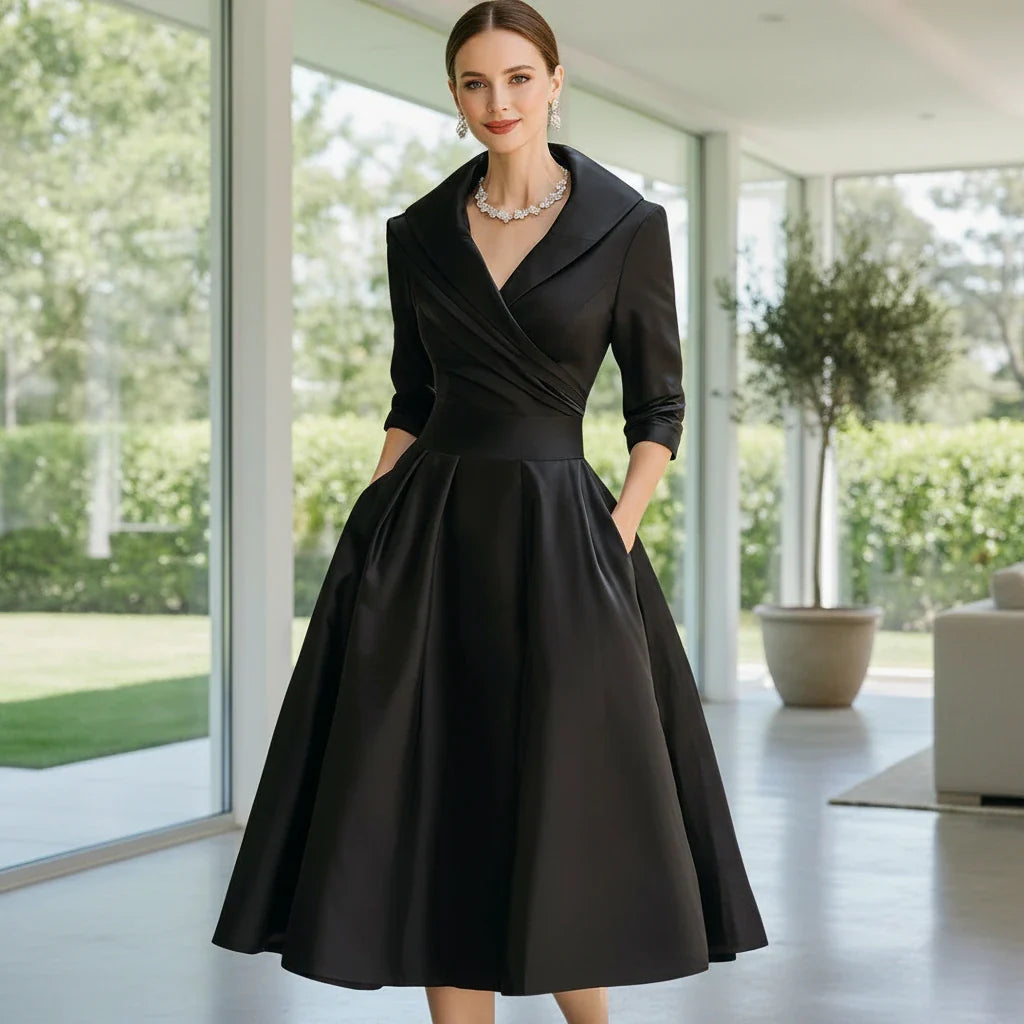 Floral Chiffon Knee Length Dress - VibreMode