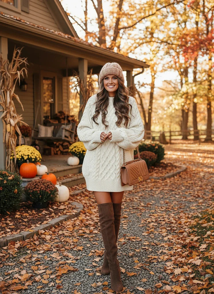 Soft Oversized Knit Sweater Dress for Women