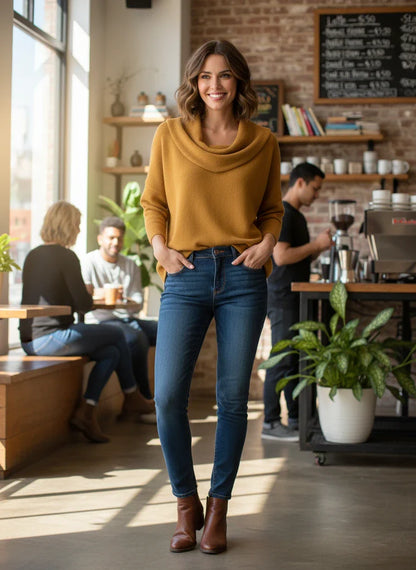 Women's Oversized Cozy Crew Neck Sweater