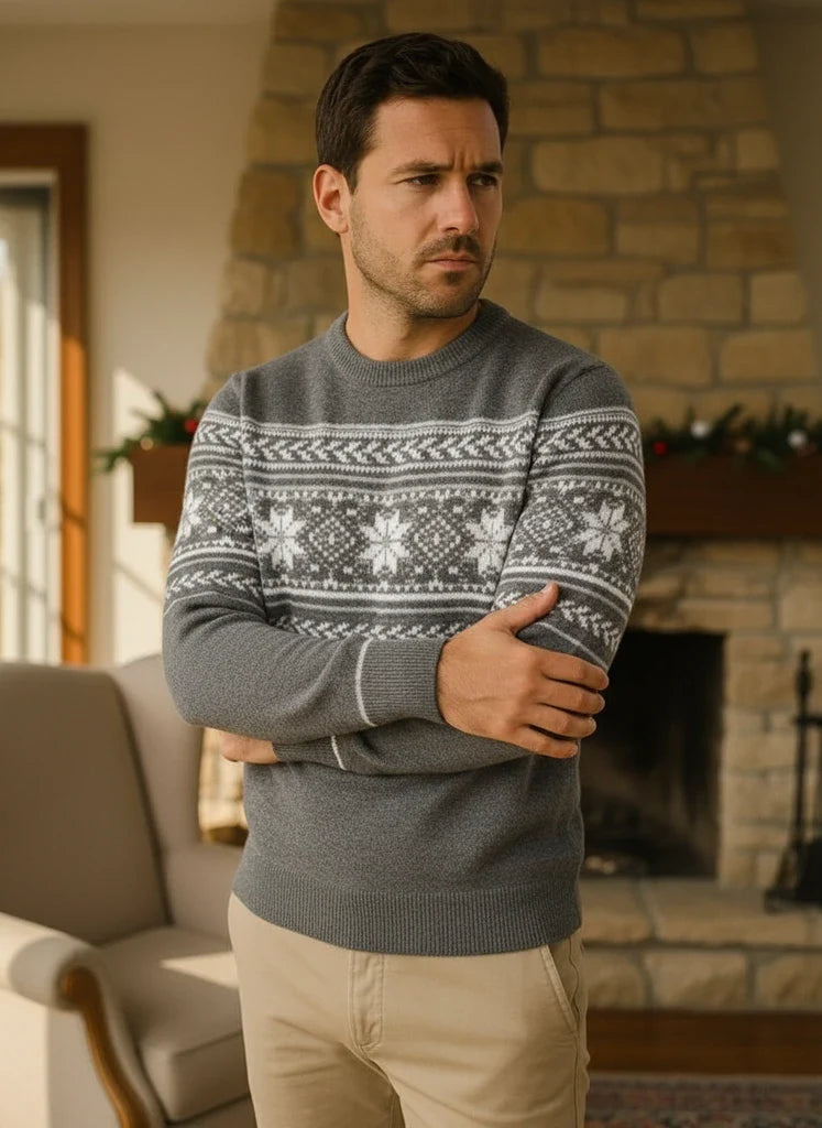 Colorful Patterned Crew Neck Sweater - VibreMode