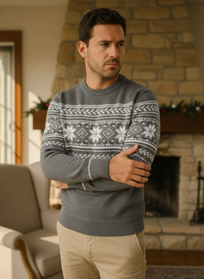 Colorful Patterned Crew Neck Sweater - VibreMode