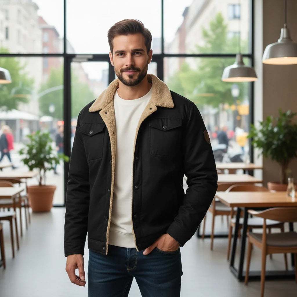 Warm Fleece Lined Mens Bomber Jacket