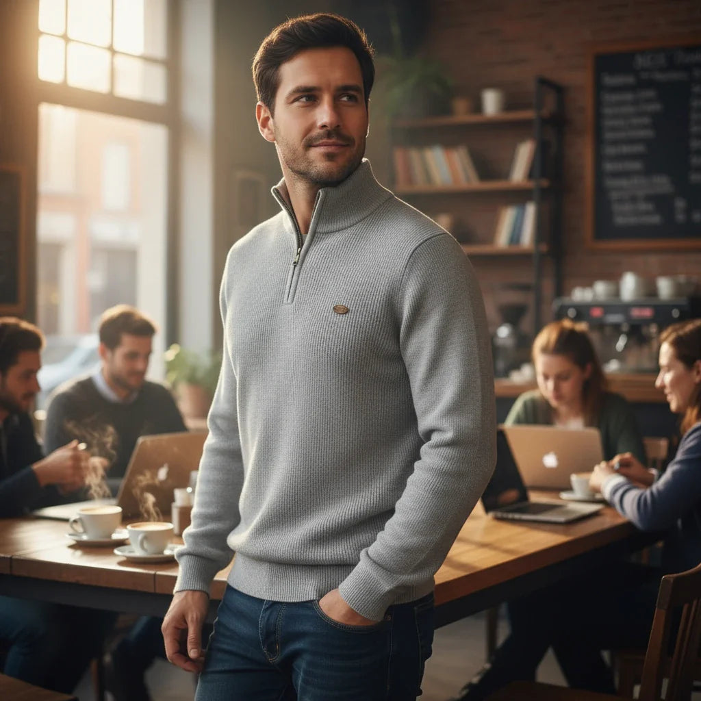 Men's Crew Neck Wool Pullover Sweater
