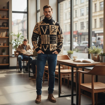 Colorful Graphic Pattern Crew Sweater