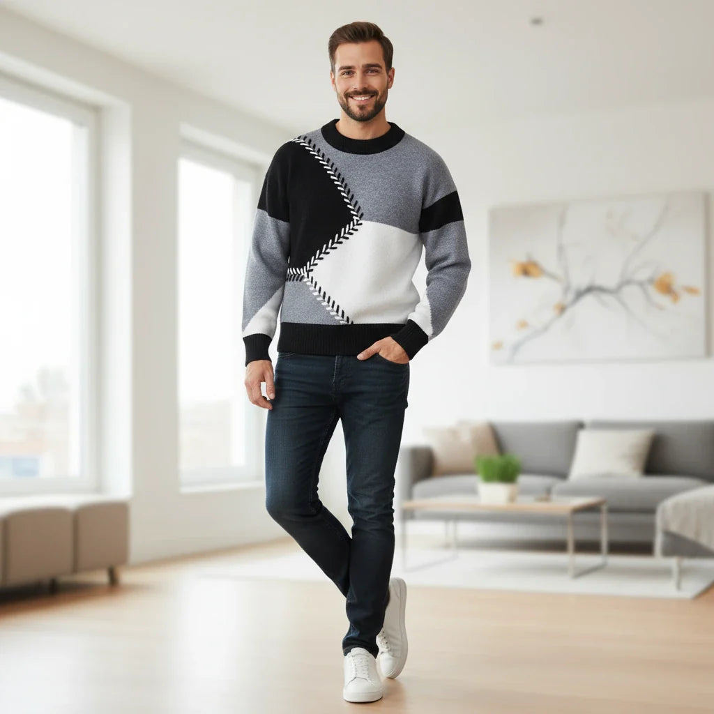 Multicolor Cable Knit Sweater - VibreMode