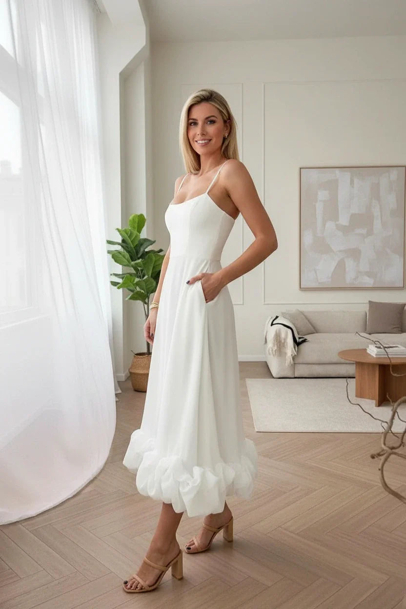 Flirty Strap Midi Summer Dress