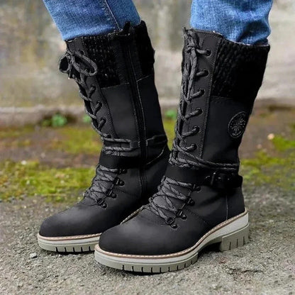 Lace Up Knee High Women's Ankle Boots