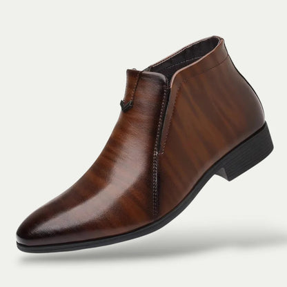 Men's Leather Ankle Boots Vintage Style Brown Dress Shoes