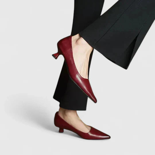 Vera | Ladies Low Heel Red Slingback Pumps